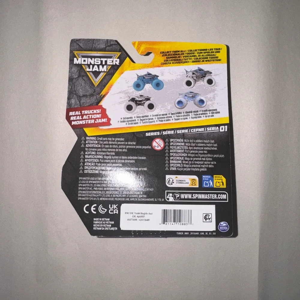 Monster‎ Jam Megalodon Ghost 1:64 Die-Cast Truck Translucent Blue Series 01